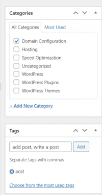 categories and tags