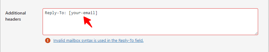 step 3- see syntax error in additional headers field