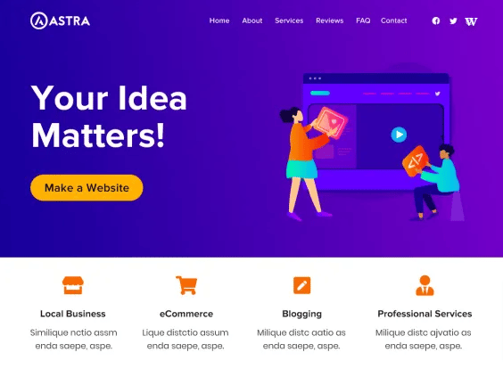 Astra-one of the best Elementor themes containing beautiful Elementor Templates