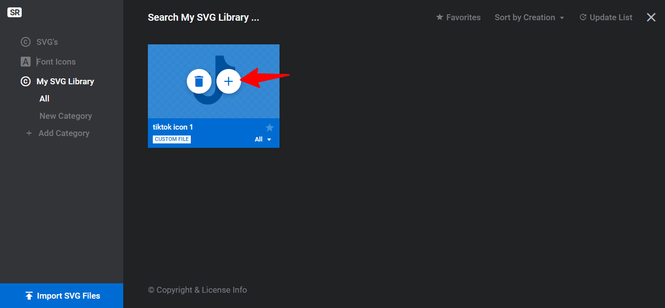 add tiktok icon in svg format to slider revolution
